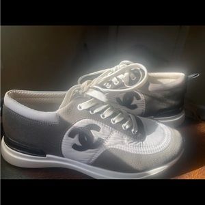 CHANEL NYLON CALFSKIN SNEAKERS